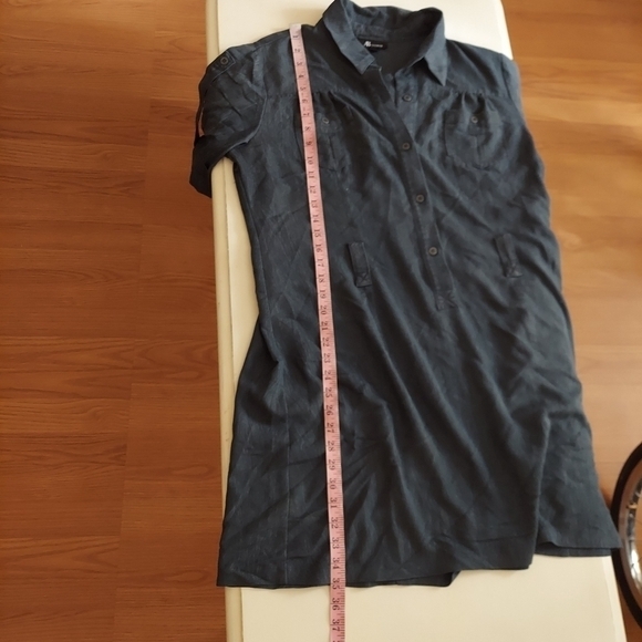 AB Studio Chambray Shirt Dress Blue Popover w Belt Loops Sz 16 - Picture 8 of 8